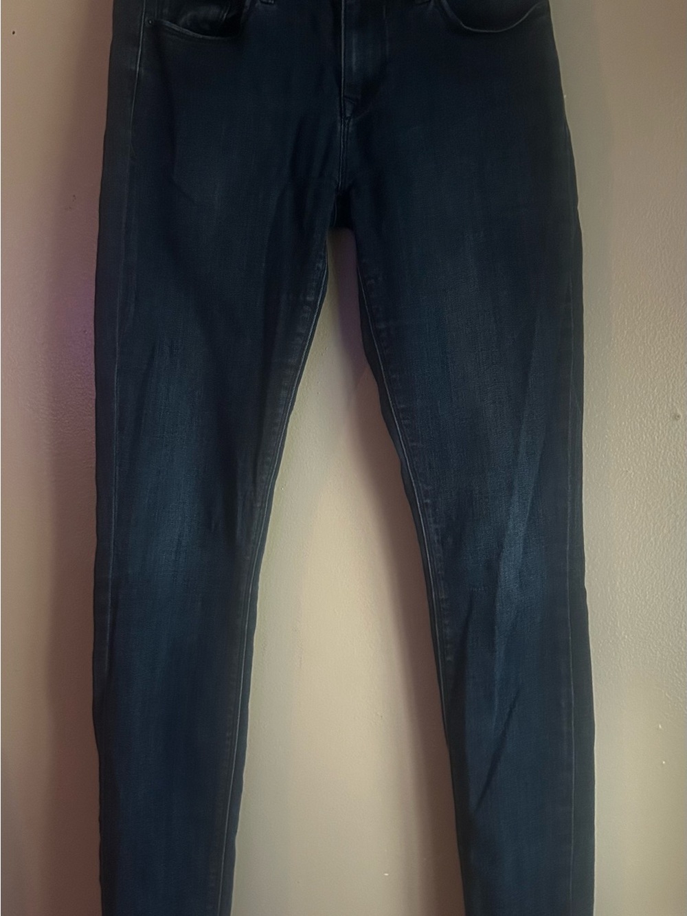 Express Dark Blue Denim-Look Mid Rise Leggings